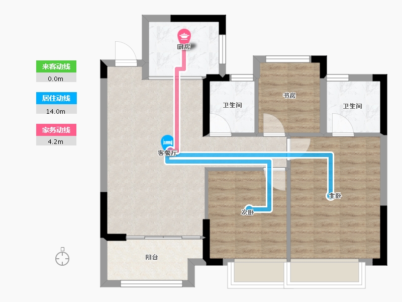 浙江省-绍兴市-溪上云庐-72.80-户型库-动静线