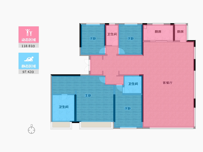 湖南省-长沙市-龙湖云河颂-197.53-户型库-动静分区