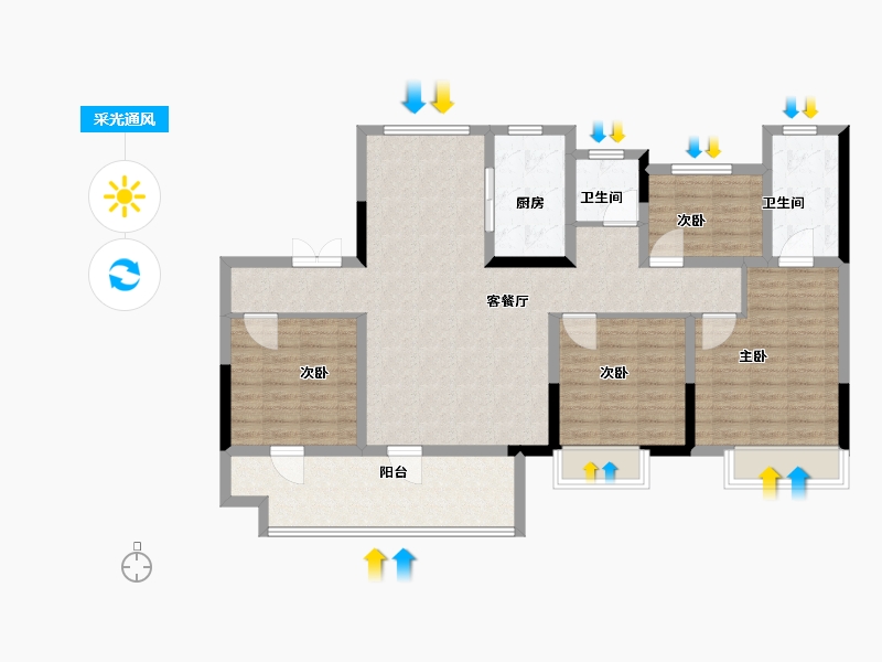 山东省-济宁市-申创·君汇-112.00-户型库-采光通风