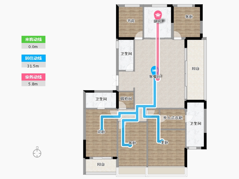 浙江省-杭州市-滨运锦上湾-161.32-户型库-动静线