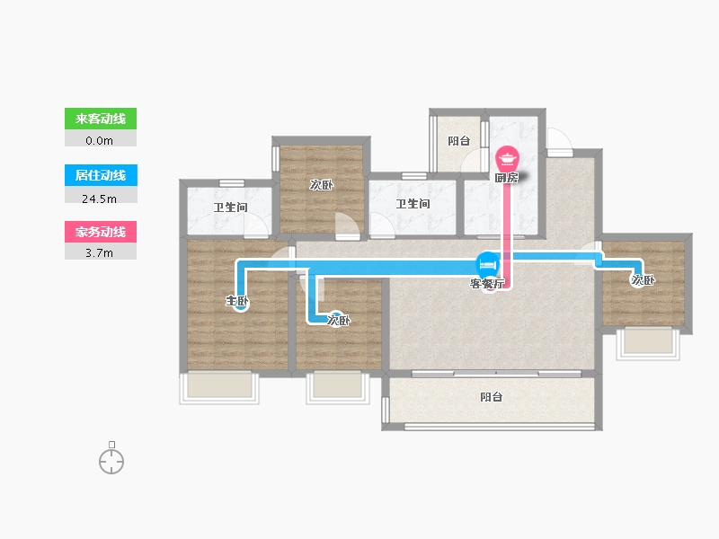 重庆-重庆市-保利和光尘樾-99.45-户型库-动静线