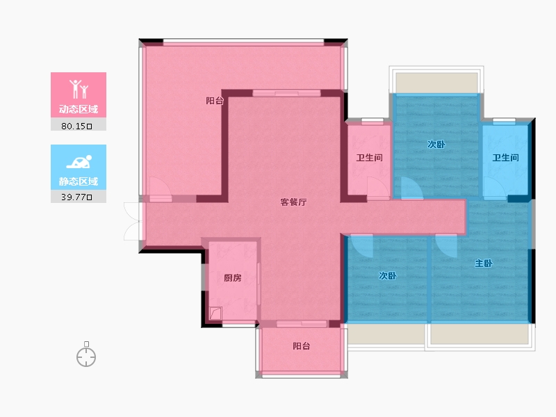 广西壮族自治区-钦州市-益海现代豪庭-126.00-户型库-动静分区