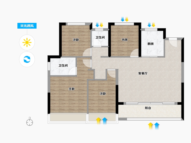 浙江省-杭州市-建发云启之江-103.20-户型库-采光通风