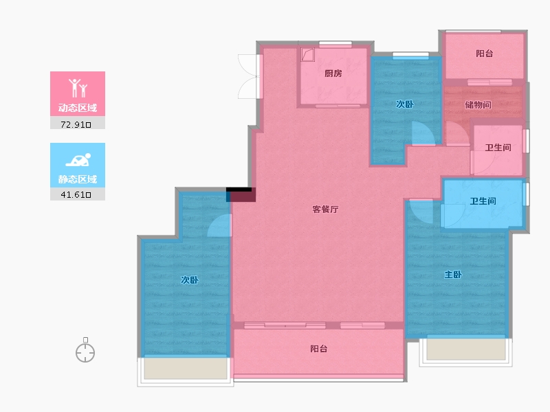 浙江省-丽水市-南宸府-103.84-户型库-动静分区