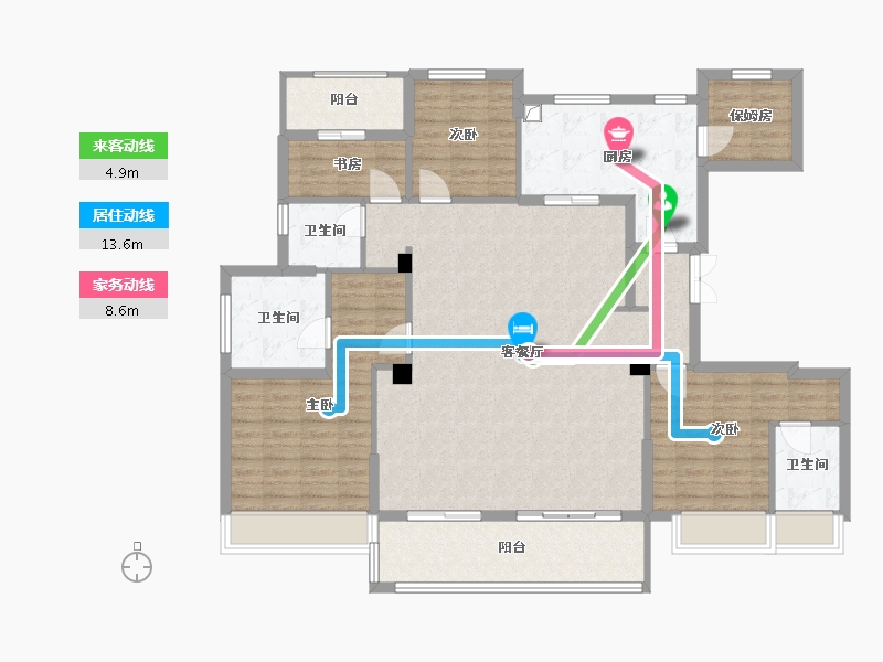 浙江省-丽水市-美林南宸府-141.60-户型库-动静线