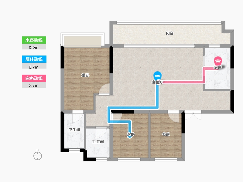 四川省-成都市-星河WORLD公园三号-89.62-户型库-动静线