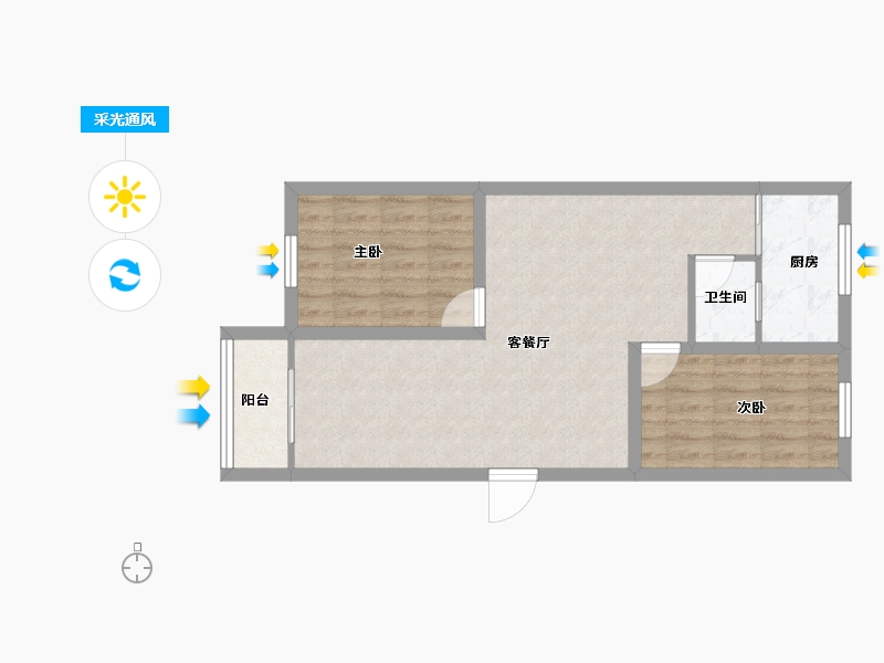 广东省-深圳市-马家龙方卉园-61.05-户型库-采光通风