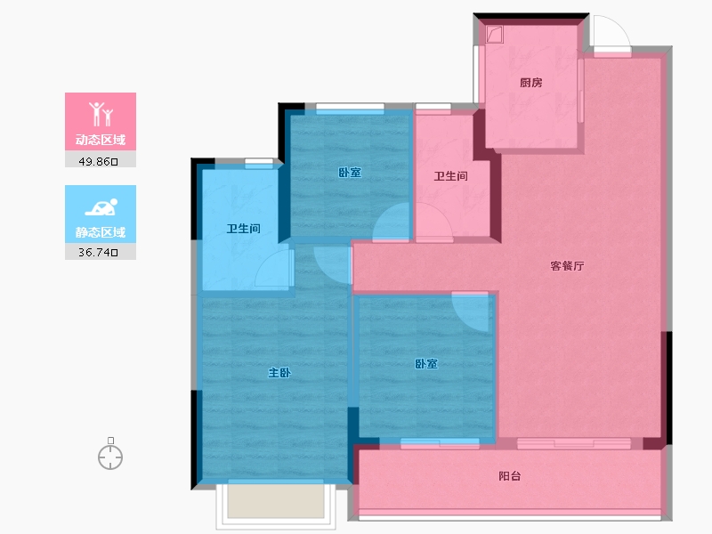 浙江省-杭州市-赞成汀南学仕府-77.47-户型库-动静分区