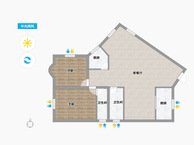 广东省-深圳市-大陆庄园-80.24-户型库-采光通风