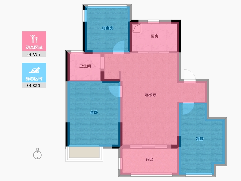 安徽省-合肥市-和悦庐鸣-70.40-户型库-动静分区