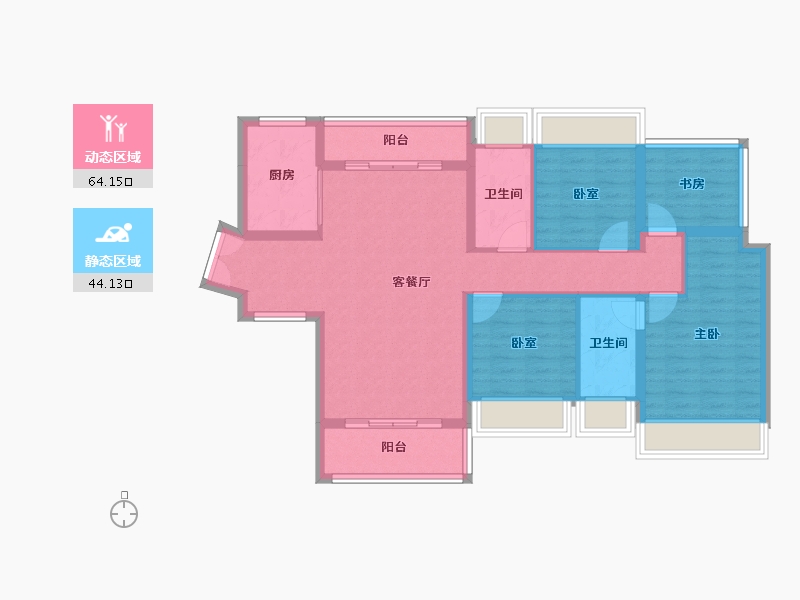 广东省-惠州市-星河传奇-96.65-户型库-动静分区