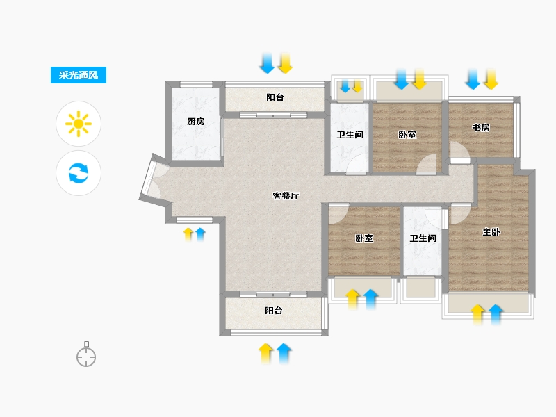 广东省-惠州市-星河传奇-96.65-户型库-采光通风