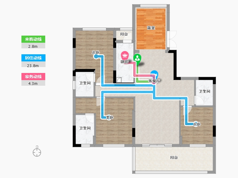 湖北省-十堰市-寿康·华悦府-123.73-户型库-动静线