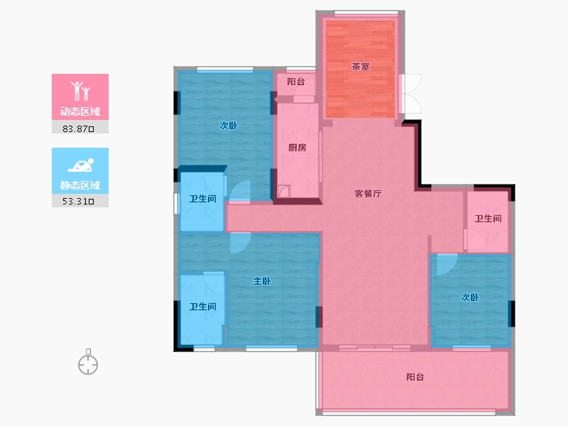 湖北省-十堰市-寿康·华悦府-123.73-户型库-动静分区