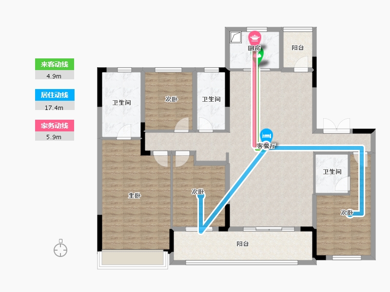 湖南省-长沙市-龙湖江与城-142.88-户型库-动静线