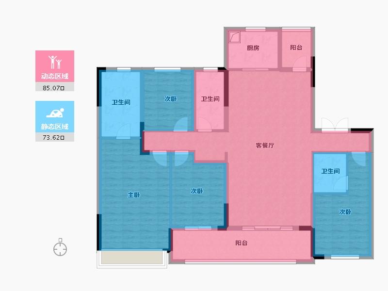 湖南省-长沙市-龙湖江与城-142.88-户型库-动静分区