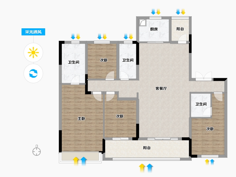 湖南省-长沙市-龙湖江与城-142.88-户型库-采光通风