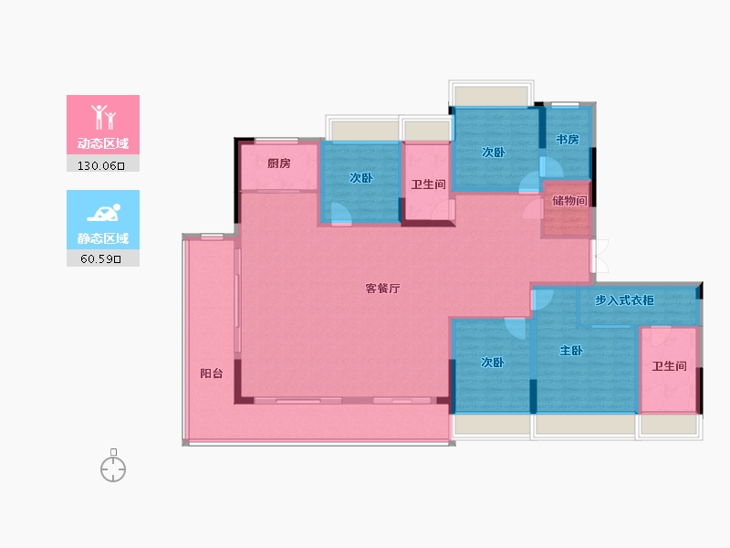 贵州省-遵义市-万达生态城-173.43-户型库-动静分区