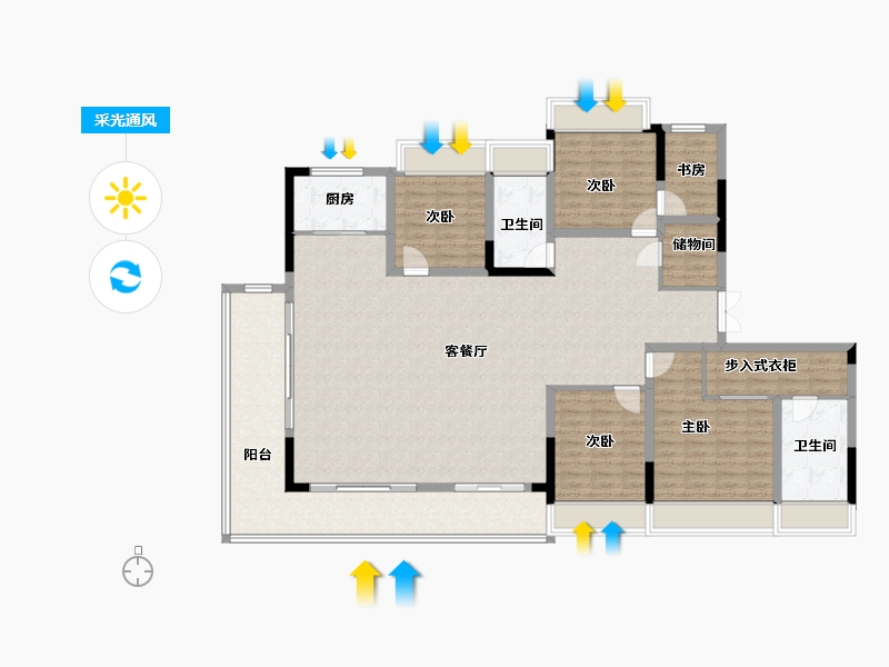 贵州省-遵义市-万达生态城-173.43-户型库-采光通风