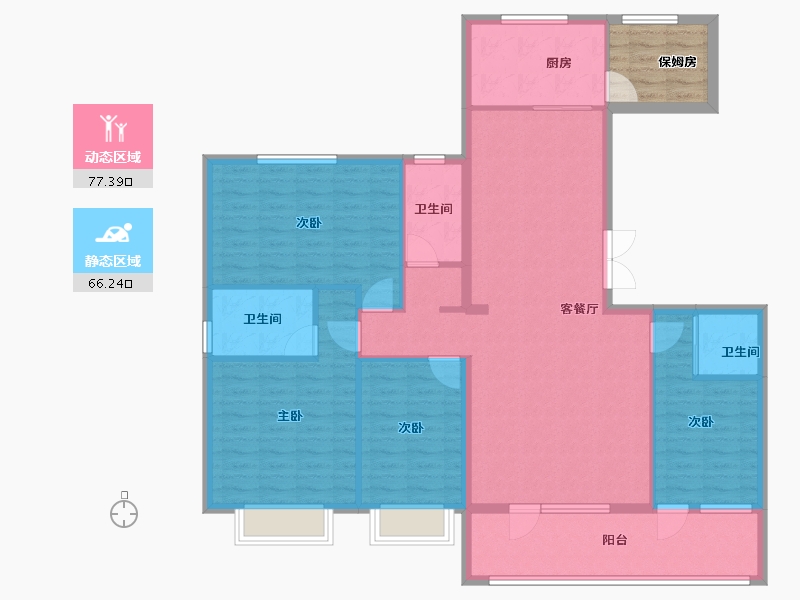 北京-北京市-燕达·皓月雅苑-136.00-户型库-动静分区