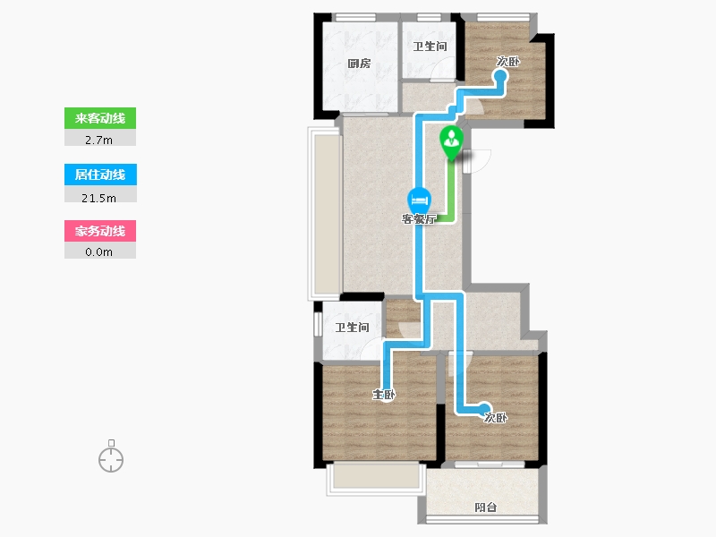 上海-上海市-中国铁建&万科朗拾花语-76.00-户型库-动静线