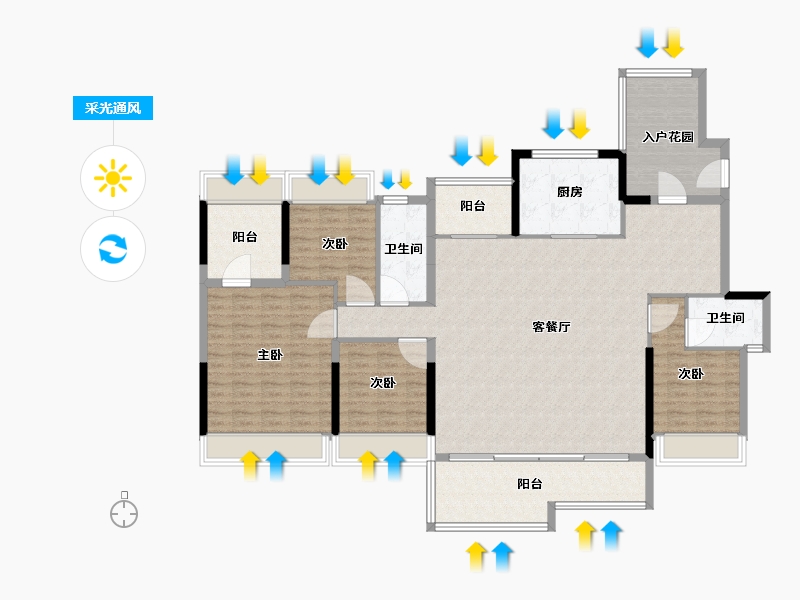 四川省-成都市-新川印-156.85-户型库-采光通风