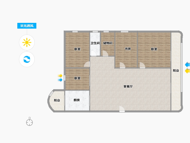 广东省-深圳市-怡人轩花园-171.10-户型库-采光通风