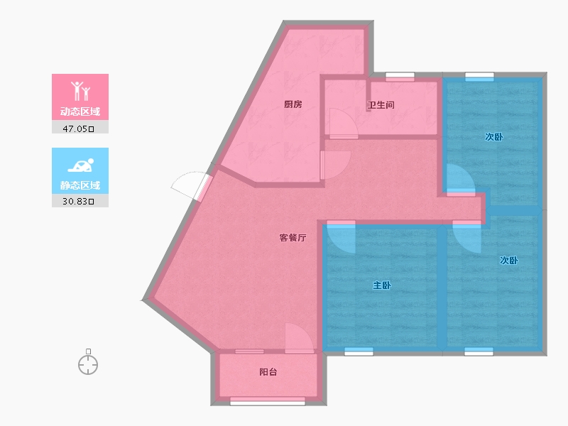 广东省-深圳市-清湖湾花园-68.59-户型库-动静分区