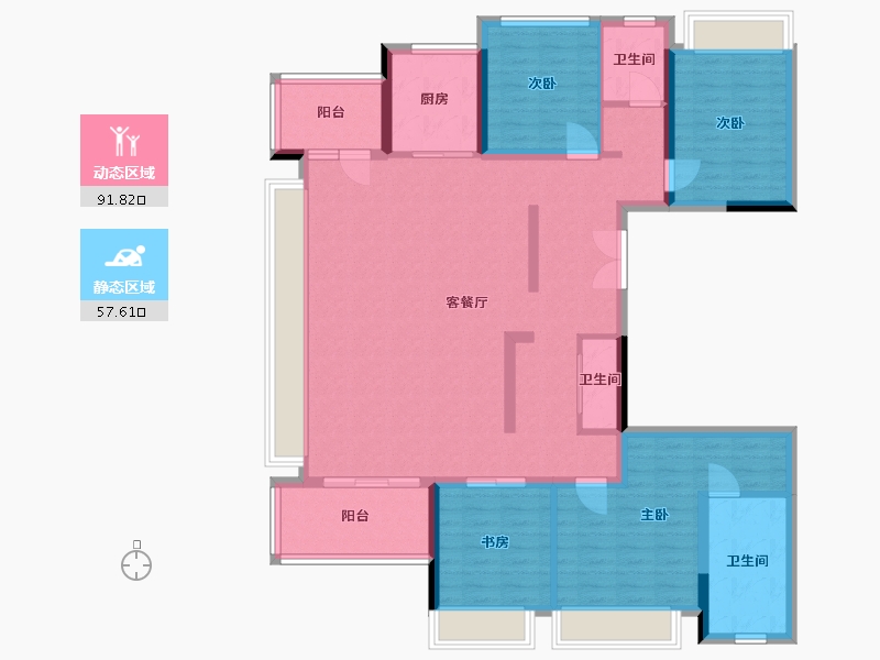 四川省-成都市-龙潭寺TOD龙潭九章-134.59-户型库-动静分区