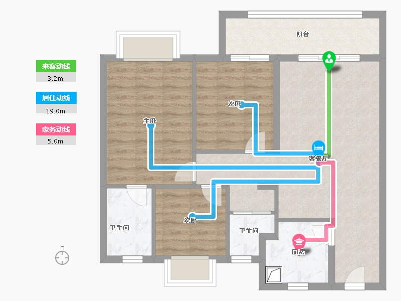 江苏省-苏州市-祥源悦江南-76.00-户型库-动静线