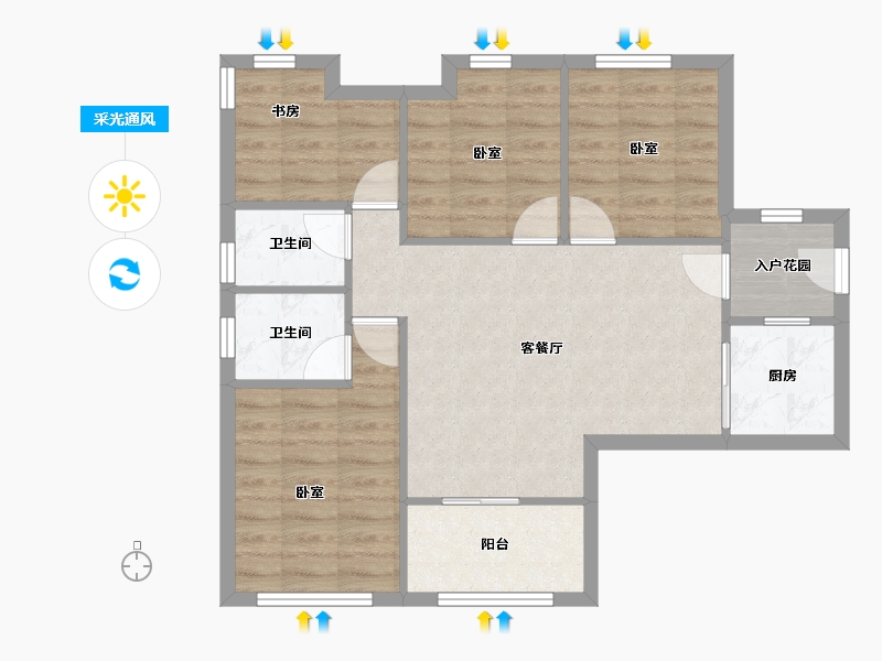 广东省-深圳市-玉湖湾-73.04-户型库-采光通风