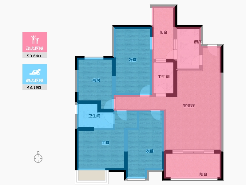 四川省-成都市-优品道-85.99-户型库-动静分区