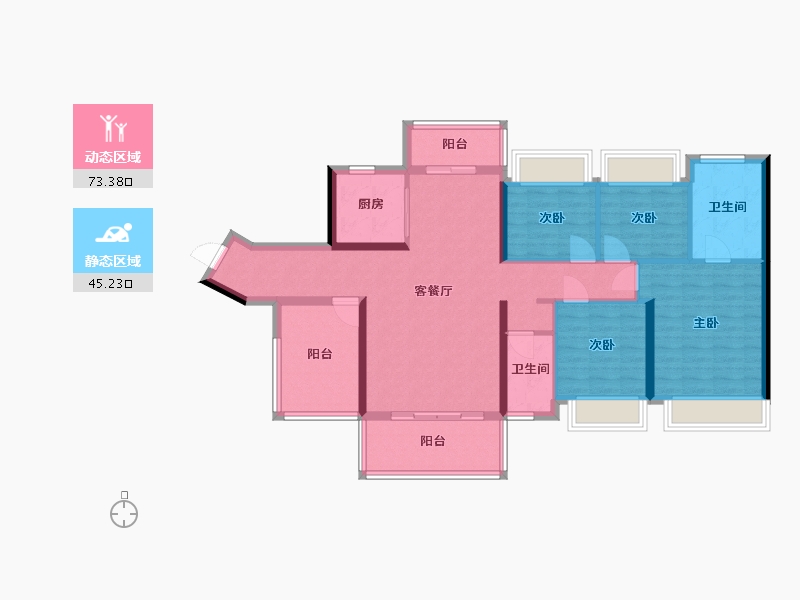 广西壮族自治区-玉林市-博白碧桂园-116.95-户型库-动静分区