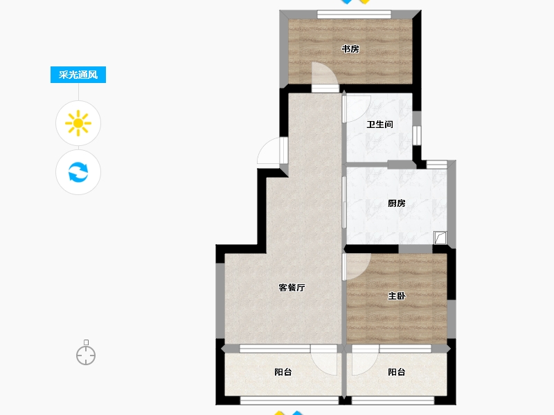 北京-北京市-中建璞园-51.82-户型库-采光通风