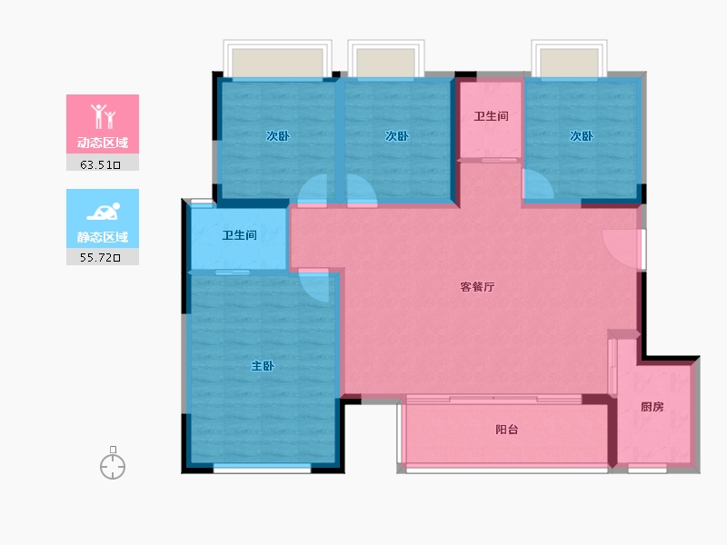 四川省-成都市-海天文苑-107.79-户型库-动静分区