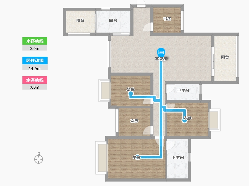 广西壮族自治区-贺州市-桂江幸福里-130.00-户型库-动静线