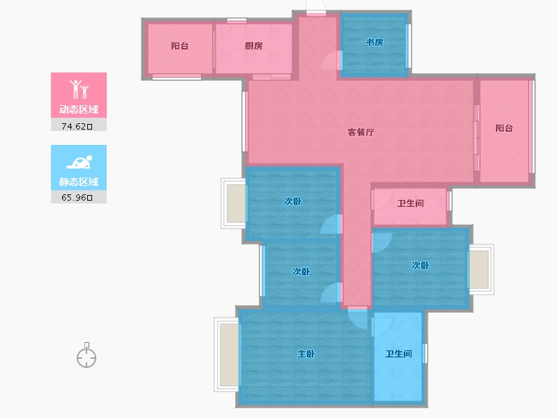 广西壮族自治区-贺州市-桂江幸福里-130.00-户型库-动静分区