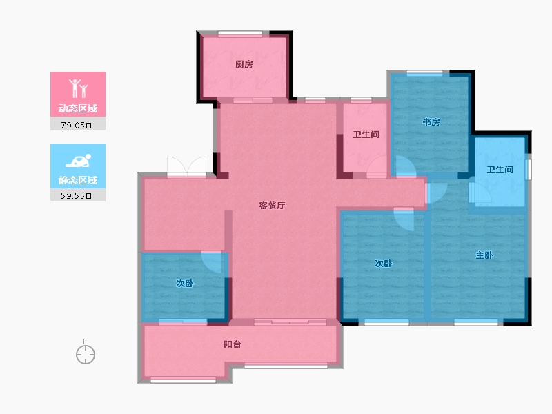 北京-北京市-富锋花苑-西区-123.84-户型库-动静分区