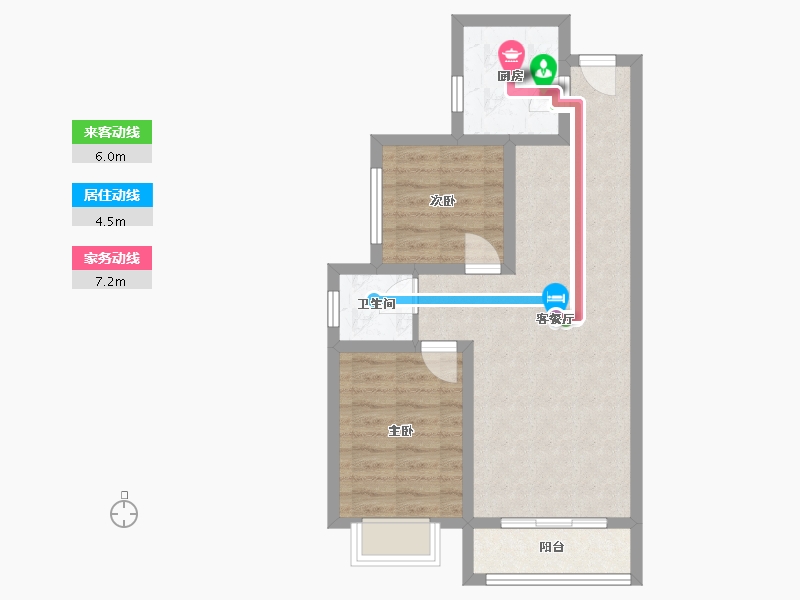 陕西省-西安市-公安雁塔分局丁白村家属院-68.00-户型库-动静线