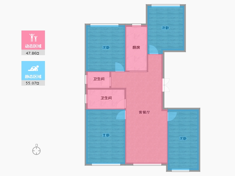 河北省-秦皇岛市-秦皇壹号院-94.04-户型库-动静分区