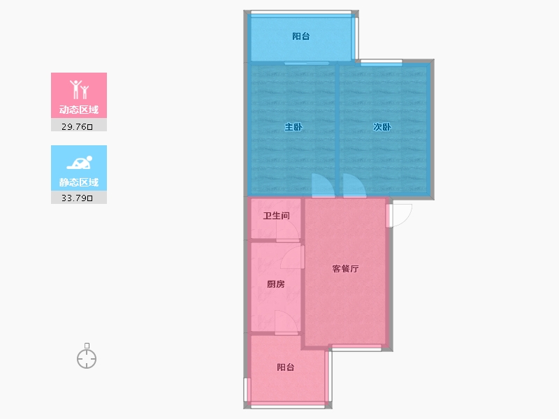 陕西省-西安市-西古光纤光缆有限公司家属院-61.28-户型库-动静分区