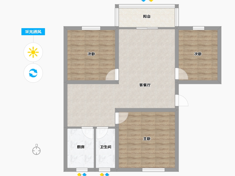 广东省-深圳市-双龙花园-81.00-户型库-采光通风