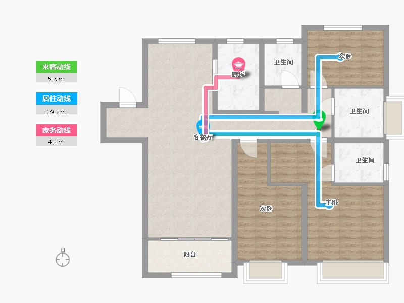 山东省-菏泽市-建邦中央公园-105.80-户型库-动静线