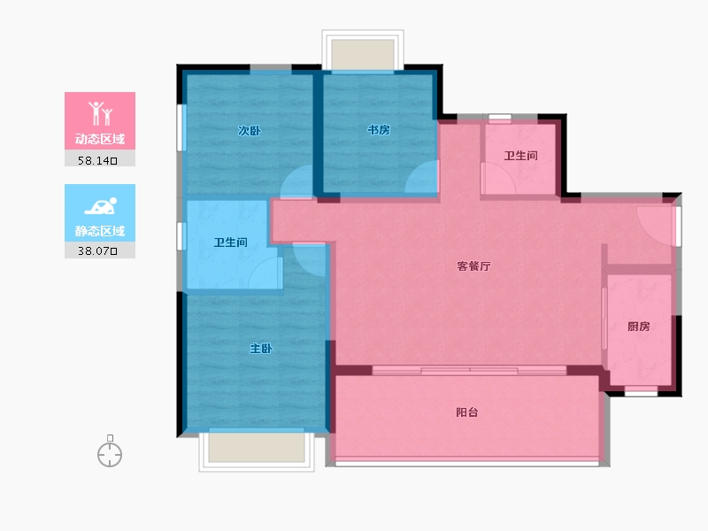 四川省-成都市-中交凤凰华府-86.59-户型库-动静分区