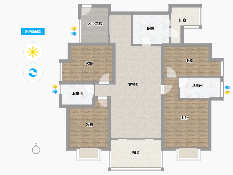 广东省-深圳市-新苑雅筑-123.19-户型库-采光通风