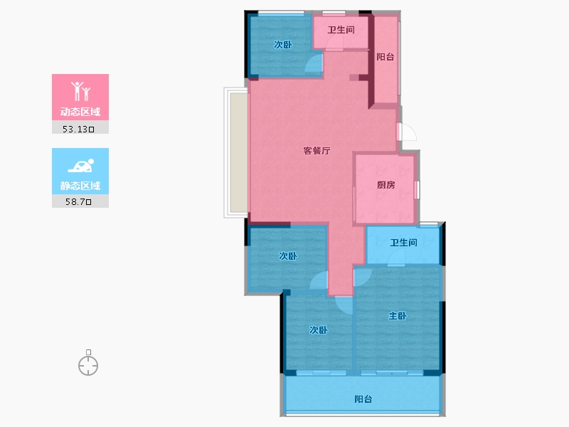 浙江省-杭州市-保利和著文华轩-101.00-户型库-动静分区