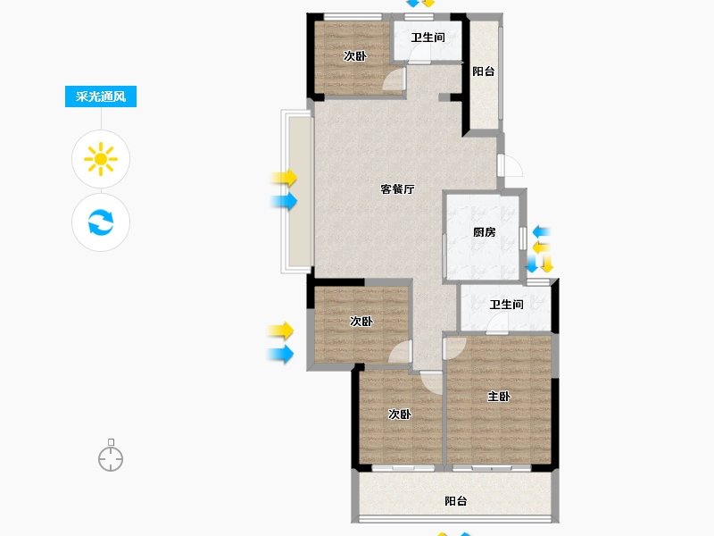 浙江省-杭州市-保利和著文华轩-101.00-户型库-采光通风