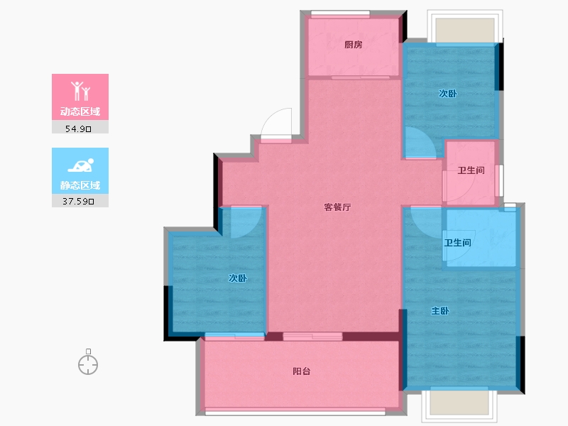 江西省-九江市-融翔·湖境-84.00-户型库-动静分区