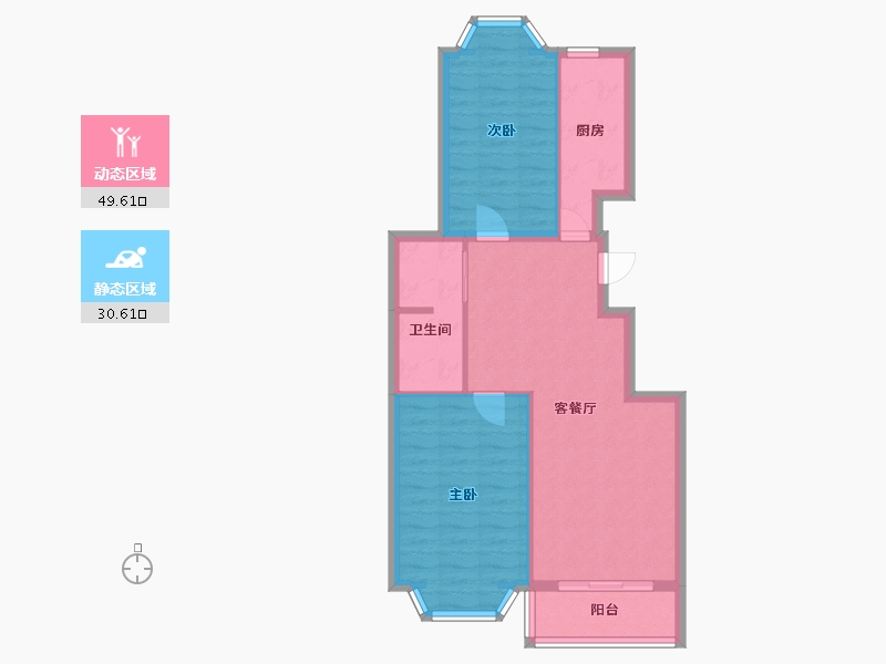 北京-北京市-聚兴园馨领域小区-70.40-户型库-动静分区