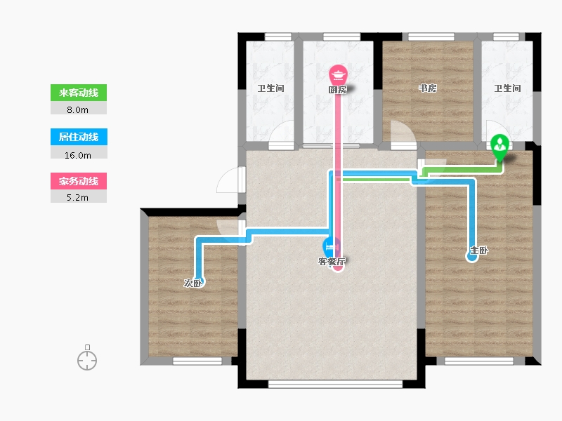 吉林省-长春市-新龙·新安九里-93.79-户型库-动静线